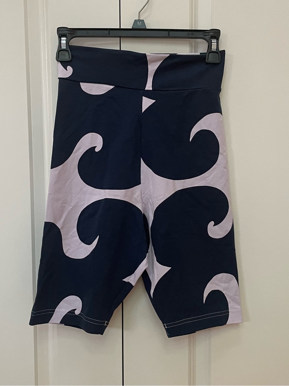 Adidas x Marimekko Biker Shorts Navy Purple Print NWT